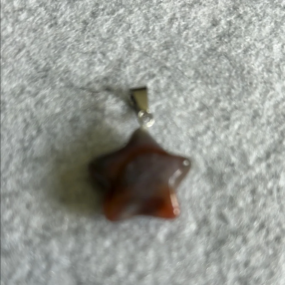Mookaite Jasper Brown And White Star Glass Pendant